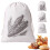 Cotton Bread Storage Bag TPU Lined Interior and Drawstring-B 7