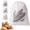 Cotton Bread Storage Bag TPU Lined Interior and Drawstring-B 3