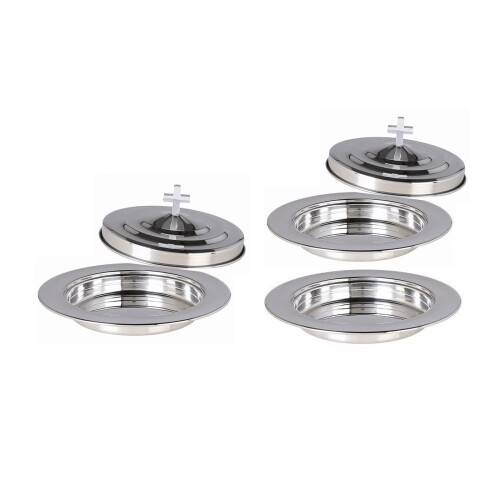 Space Saving Stackable Communion Tray And-2 trays with caps 1