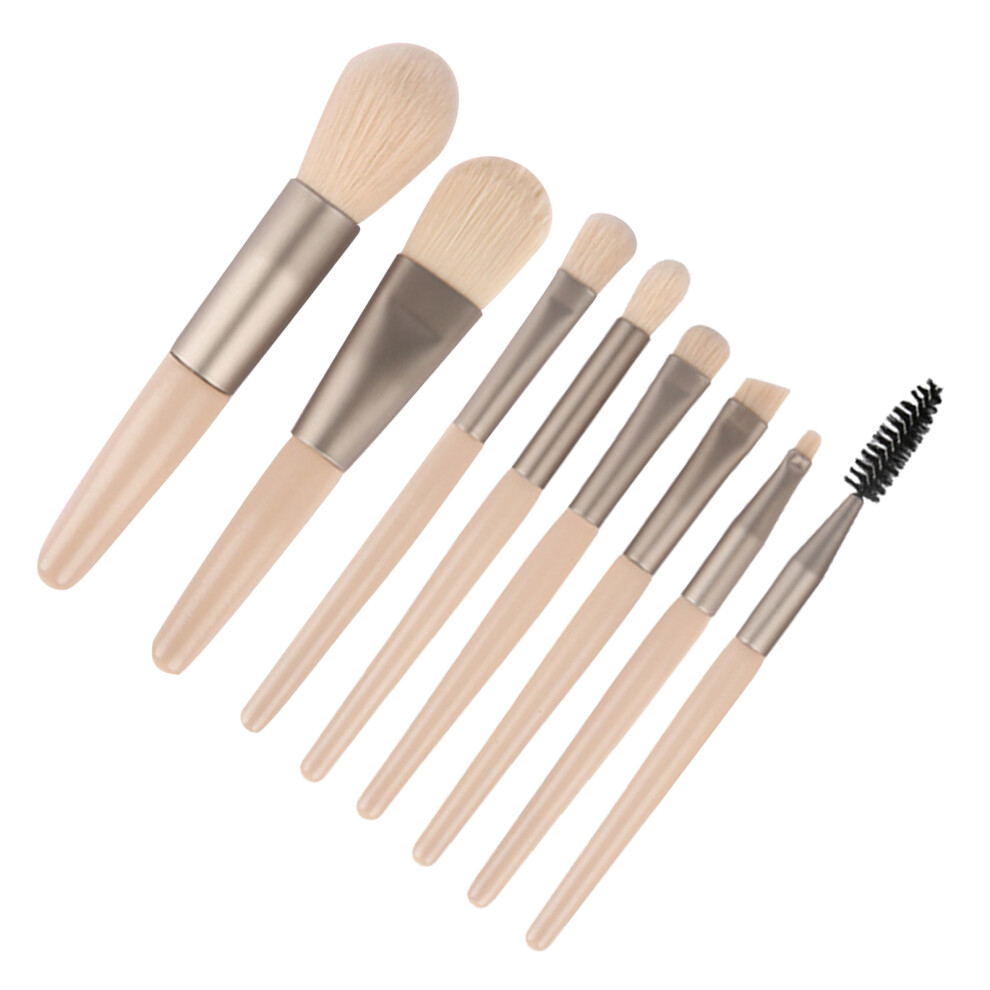8Pcs Makeup Brush Set with Storage Bag, Professional Eye Shadow Brushes, Yellow