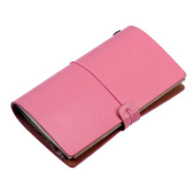 Carnet A6 en cuir rechargeable adapté à la journalisation-Rose