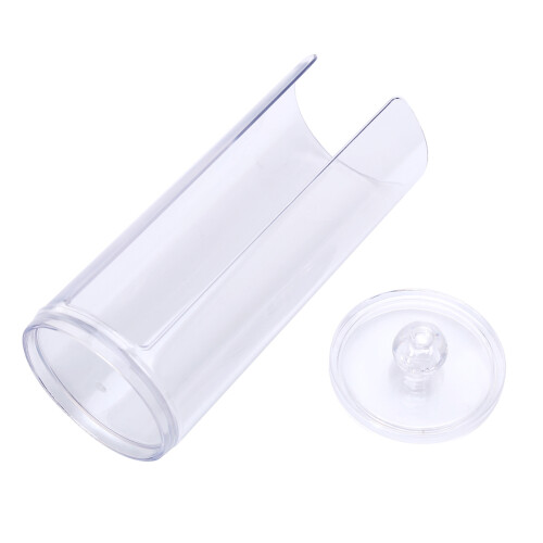 Makeup Remover Pads Organizer, Compact Size for Clear Round Display Cases, Transparent Container with Versatile and Practical Design 2