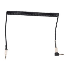 Cavo audio ausiliario da 3,5 mm, cavo audio in ottone placcato oro con angolo di 90, connettore maschio-maschio da 3,5 mm per C
