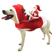Kostým pre domáce zvieratá, jazda na Santa Clausovi, vianočný sviatočný outfit, nepriľnavé zapínanie na suchý zips so psími chlpmi,