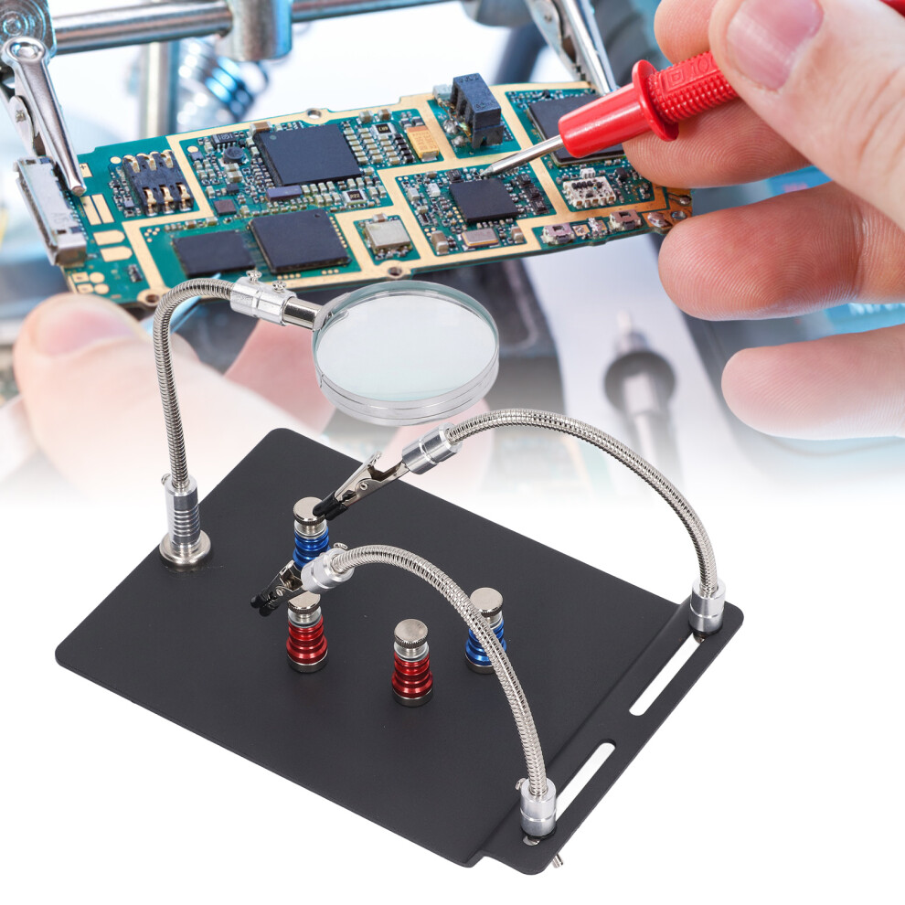 Flexible Soldering Helping Hands With 3X Magnifier For Electronics Maintenance 7891372003156