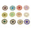 100Pcs Flower Shape Claw Cup Assorted Crystal Glass Buttons 1.4cm 9