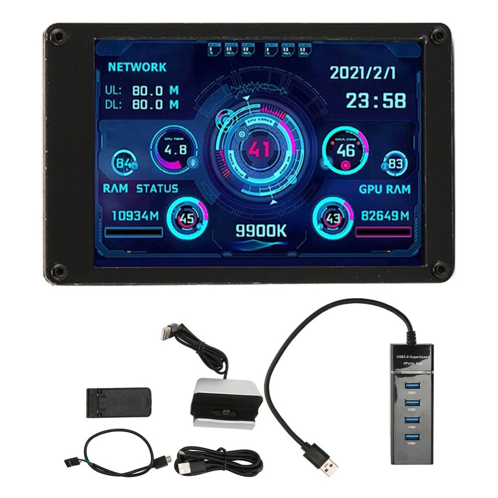 3.5 Inch Isp Screen, Customizable Layout Data Monitor, Visual Theme Editor For Host Status Monitoring, Mini Screen With Temperature Display And Energy 9176269484323