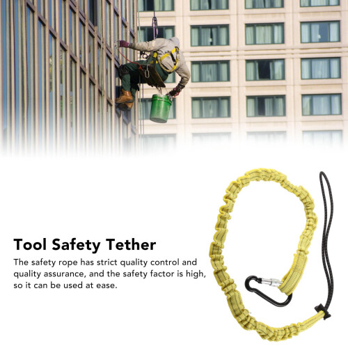 Sturdy Nylon Tool Tether Rope with Climbing Hook Yellow 5ft 1