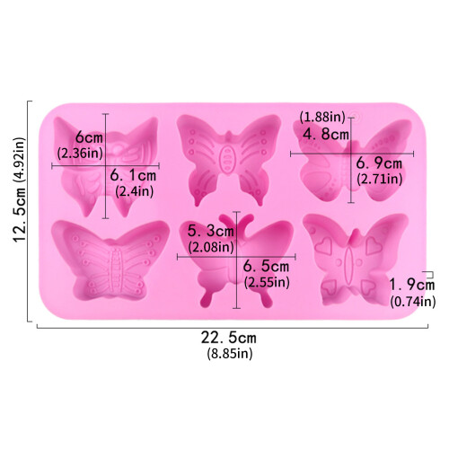 Romance Butterfly Cake Molds 6 Cavity Silicone-Light blue 1