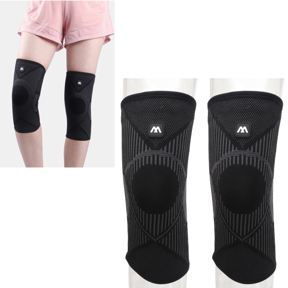 Black Nylon Breathable Knee Support Brace For Fitness, M, L, Xl