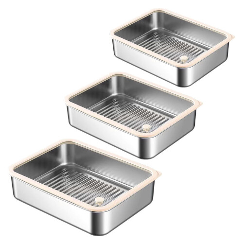 304 Stainless Steel Food Container Rustproof Lunchbox Large-L 1