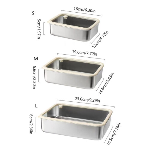 Récipient de préparation de repas en acier inoxydable avec-L 2