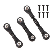 3Pcs Metal Steering Rod Link Rod Tie Rod for TT-01 TT01 1/10 RC Car Upgrade Parts Accessories,Black