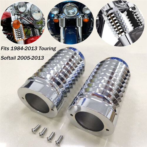 Copri Foderi Forcella Cromati Retrò per  Tour Road Street Tri Glide FLHR 2