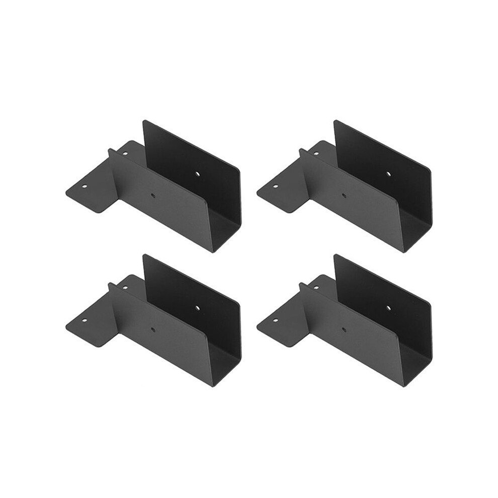 Outdoor Pergola Rafter Bracket Joist Hanger Deck Railing Bracket Connector For 2X4 Or 2X6 (Black) 4 Pack Black 6033221765339