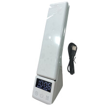 Lampă de birou cu intensitate reglabilă, încărcare wireless și iluminare LED pentru ochi, termometru încorporat, potrivită pentru studii,