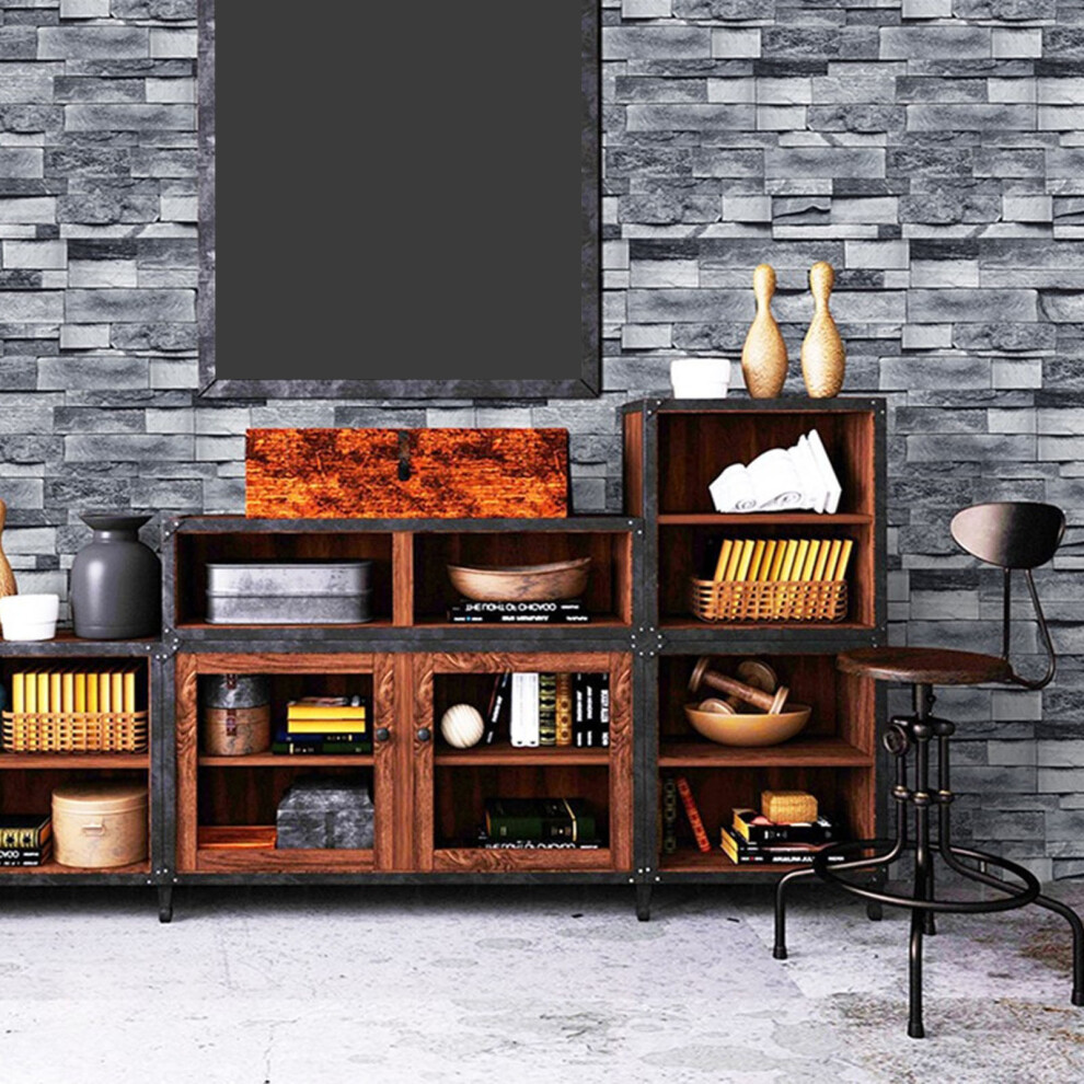 Vintage Brick Wallpaper 6M/19.69Ft Peel & Stick 3D Wall Sticker 4991372011144