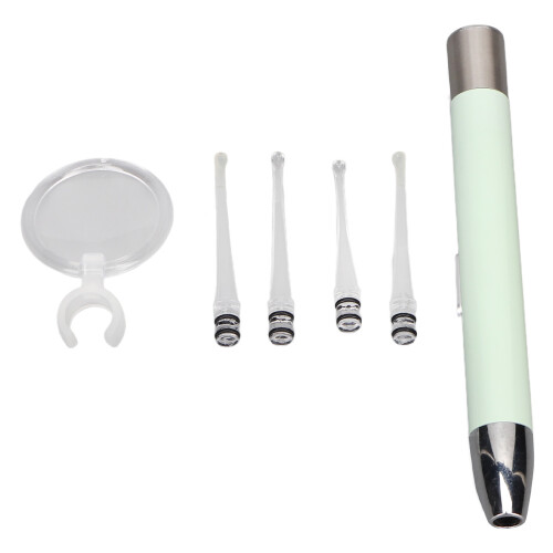 LED Ear Checking Penlight with Dual Light and 4 Tips, Green