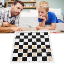 Wooden Checkers & Chess Set with Plastic Box: 49g, 1.9cm Pieces