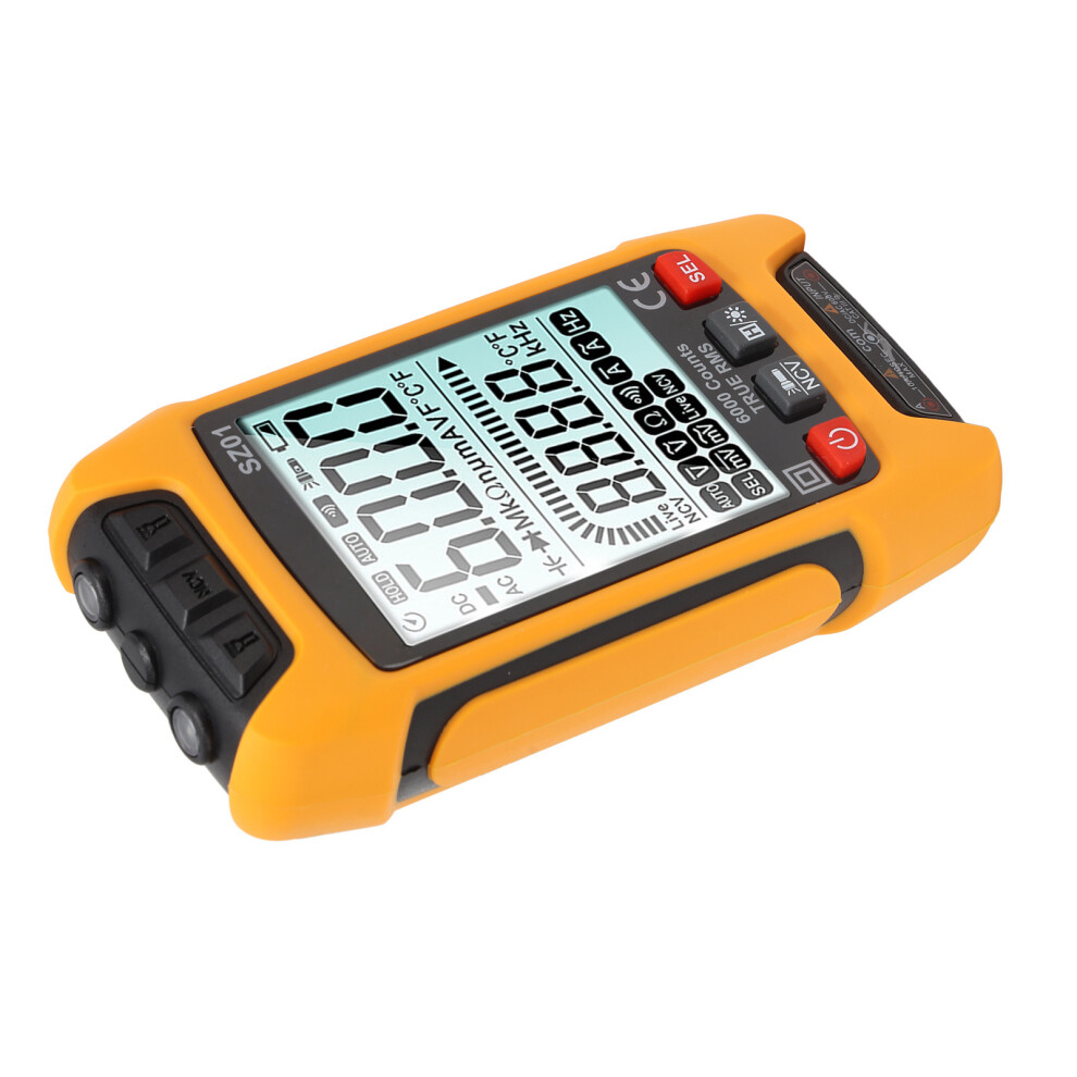 Multifunctional Digital Multimeter With Silicone Sleeve Lcd Display Orange 9411372035667