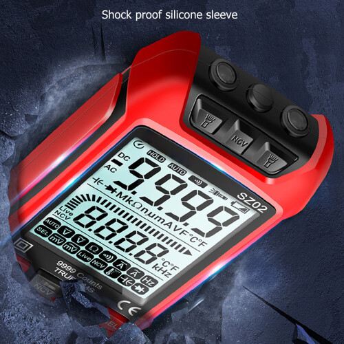 High Precision Digital Multimeter Kit with Large Screen, Auto Fire Prevention, Red 2