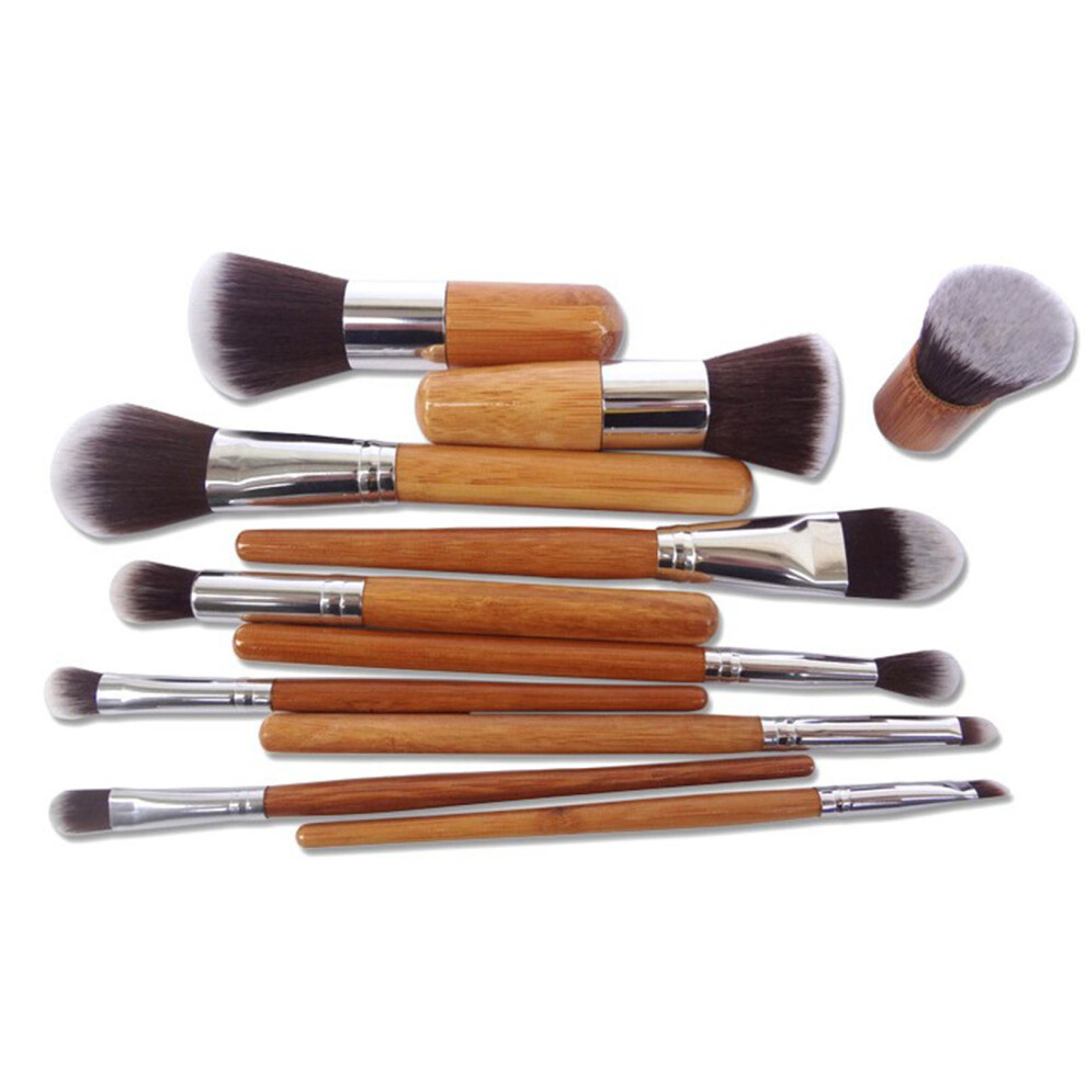 Professional 11 Pcs Makeup Brush Set with Cloth Bag Fine Craftsmanship