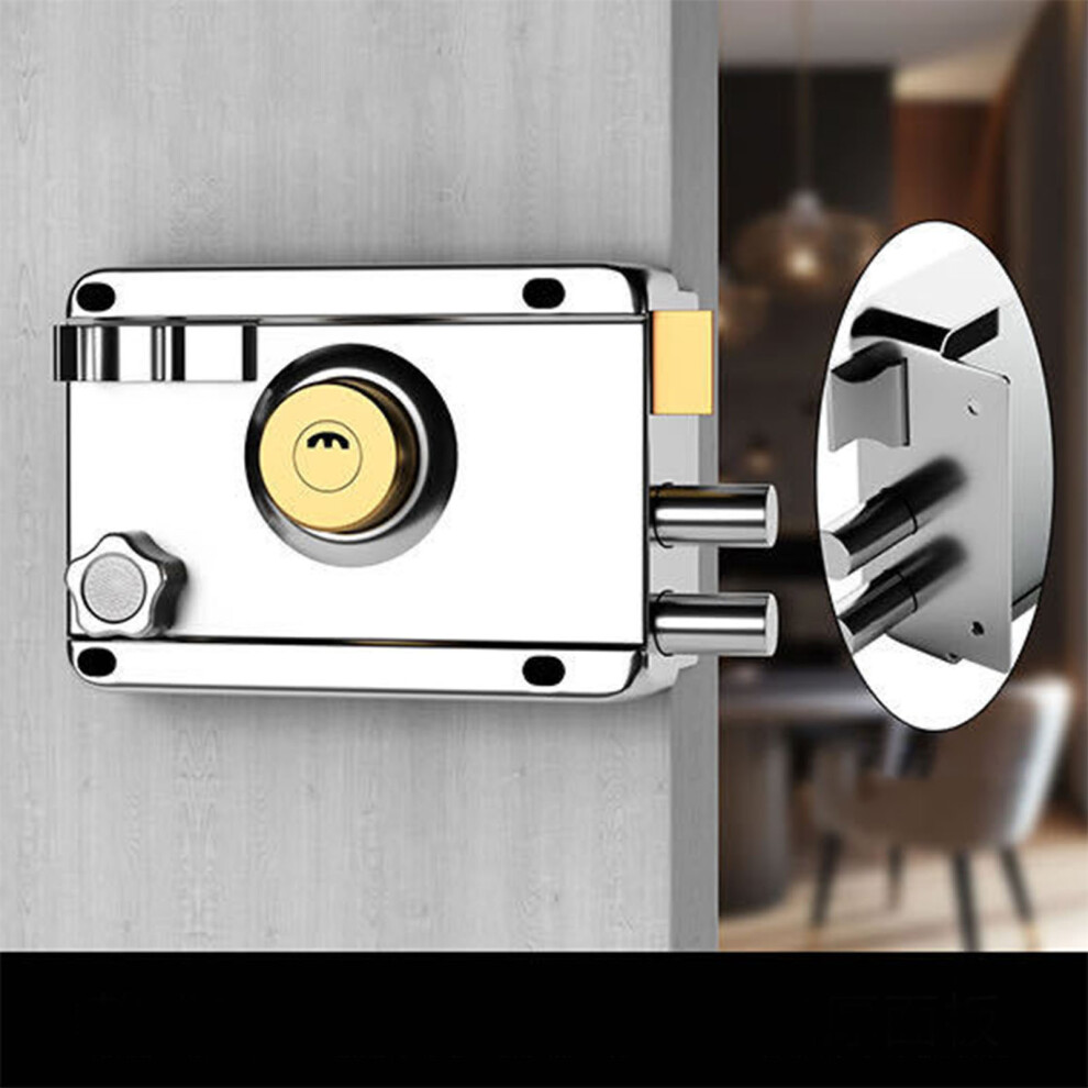 Stainless Steel Gate Lock With Copper Core & 5 Keys Â Anti-Theft Design 3281372018252