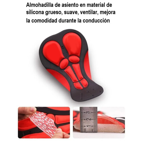 Breathable Cycling Underwear with 3D Padding, Quick Dry, Size M, Red 2