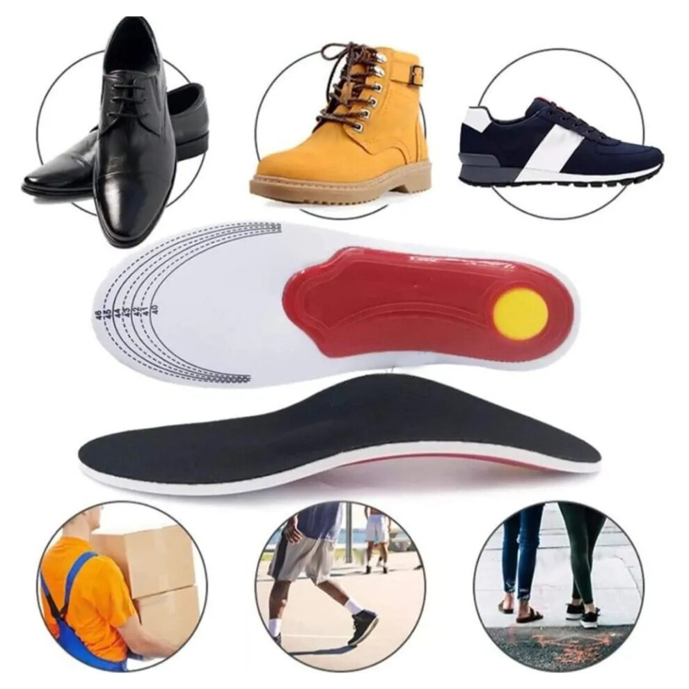Cuttable Foot Orthotic Insoles Reduce Pressure Arch Supports for Flat Feet L(41â46)
