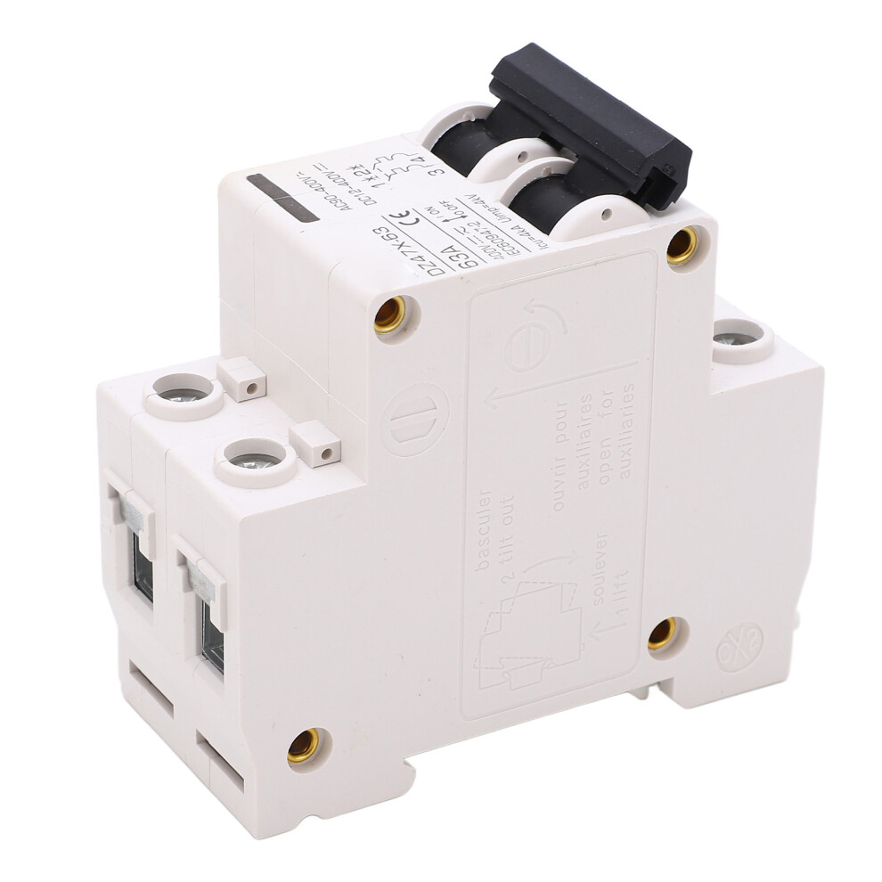 Ac Dc Miniature Circuit Breaker 63A 2P Din Rail Flame Retardant 7631380922793
