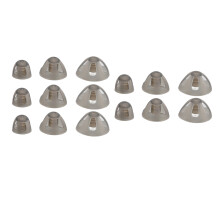 Embouts pour appareils auditifs en silicone hypoallergénique et flexible, assurant un maintien confortable et sûr. Assortiment de tailles pour un