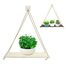 Natural Wood Multipurpose Floating Shelves, Minimalist Modern Design For Office Space (Beige)