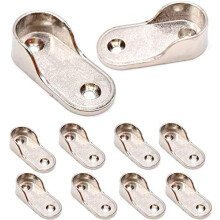 Wardrobe Bracket, Oval Closet Rod End Supports with Sturdy and Durable Build for Secure Rod Mounting, Metal Rod Holder with Two-Hole Positioning