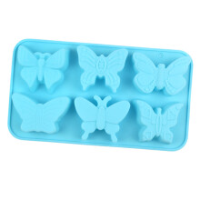 Romance Butterfly Cake Molds 6 Cavity Silicone-Light blue