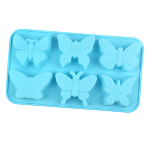 Romance Butterfly Cake Molds 6 Cavity Silicone-Light blue