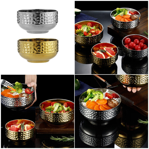 Golden Kitchen Bowl Double Layer Insulation Design-Gold 12.5 1