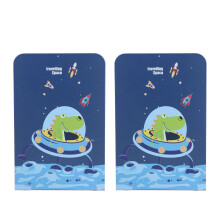Metalen boekensteunen, antislip, zwaar uitgevoerd, met astronautenmotief, sterk draagvermogen voor thuis, school, kantoor en bibliotheek, afgeronde