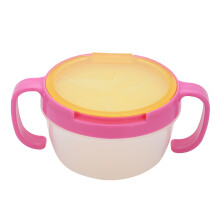 Ciotola per alimenti antigoccia per bambini, contenitore per snack in acciaio inossidabile con alette morbide per un facile accesso, senza BPA,