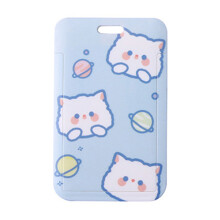 Kralenkoord ID-badgehouder met kattenthema, waterdichte schuifhoes voor kinderen, meisjes en verpleegkundigen, met veiligheidsclip voor school,