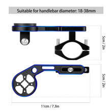 Adjustable Aluminum Bike Handlebar Mount for Computers & Cameras, 11x5x5cm, Black & Blue