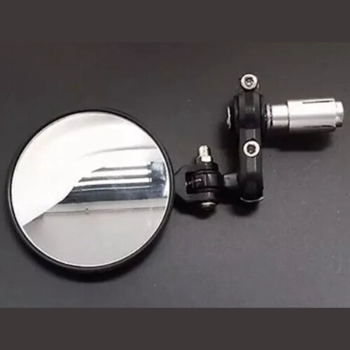 2pcs Folding Round Motorcycle Rearview Mirrors, 7/8in Handlebar, Black
