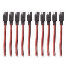 Paquete de 10 conectores rápidos SAE de 2 pines, 15 cm de largo, 14 AWG, para motocicletas.