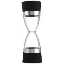 2-in-1 Manual Pepper Mill, Salt and Pepper Mill with Adjustable Grit, Sea Hourglass, Double Head