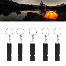 5 Pcs Aluminum Alloy Emergency Whistle Set – Compact, Lightweight Black for Outdoors
