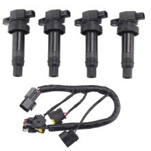 4 Stück Zündspule 27301-2B010 mit Leitung für Hyundai Elantra IX35 IX20 I30 Kia Soul Ceed Hochleistungs-