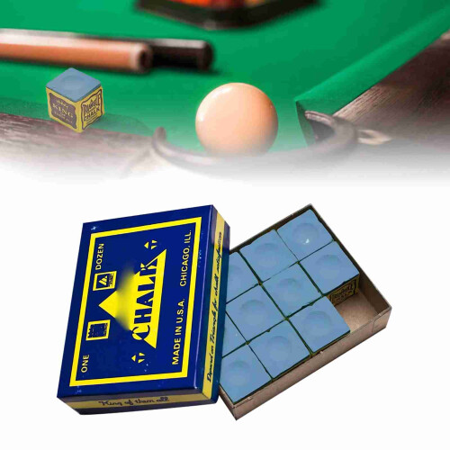 Pool Chalk Cubes 12 Pack in Blue for Billiards, 2.3cm 1