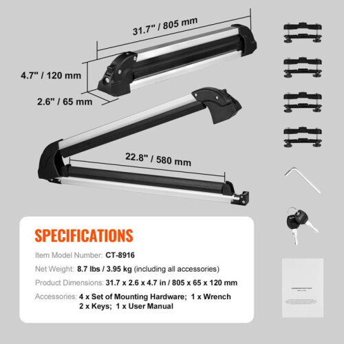 Suporte para Esquis e Snowboards-Duoku-31,7 polegadas-Compatibilidade Universal e Instalação Sem Esforço-Para Os Amantes do Esqui 1