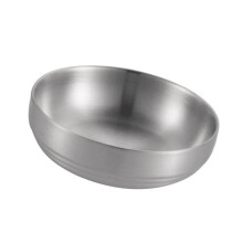Bol à condiments en acier inoxydable 304, plat à Sauce,-argent