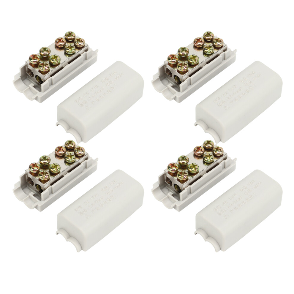 4Pcs 2 In 2 Out Cable Terminal Block Connector 1000V Strong Conductivity Light 8751380930358