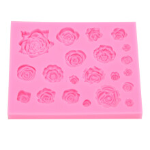Mucegai din silicon cu flori de trandafir, varietate de forme de flori de trandafir, reutilizabil, ușor de demolat, antiaderent, pentru ciocolată,